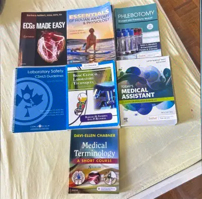 these were my old textbooks from when I was studying medical lab technician !!