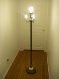 Vintage Three Light Floor Lamp with Marble