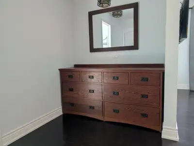 Mission Oak 8-Drawer Dresser with Wall Mirror, View more