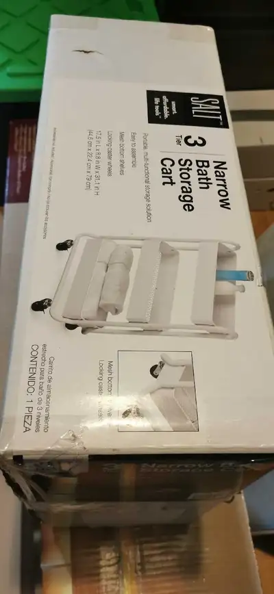 Narrow bathroom storage cart, View more