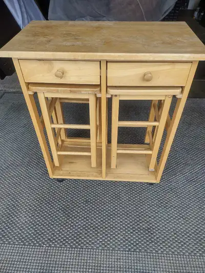 SMALL KITCHEN ISLAND WITH TWO DROP LEAFS , View more