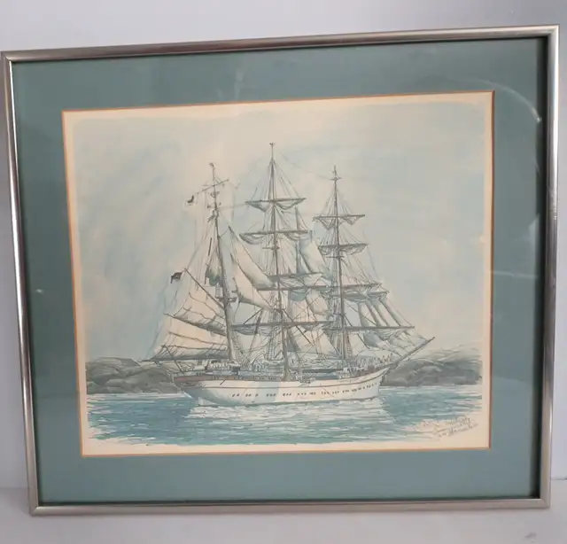Framed Babelowsky print "Gorch Fock II" in Arts & Collectibles in Ottawa - Image 2
