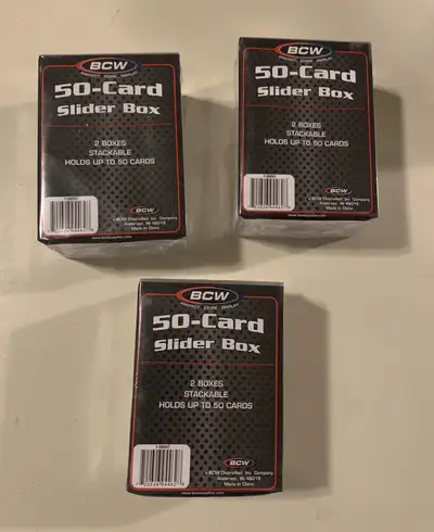 BCW 50 Count Clear 2-PIECE Card Storage Box 2 Pack NEW. , View more