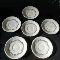 6 ROMANCE PATTERN SAUCERS by AYNSLEY
