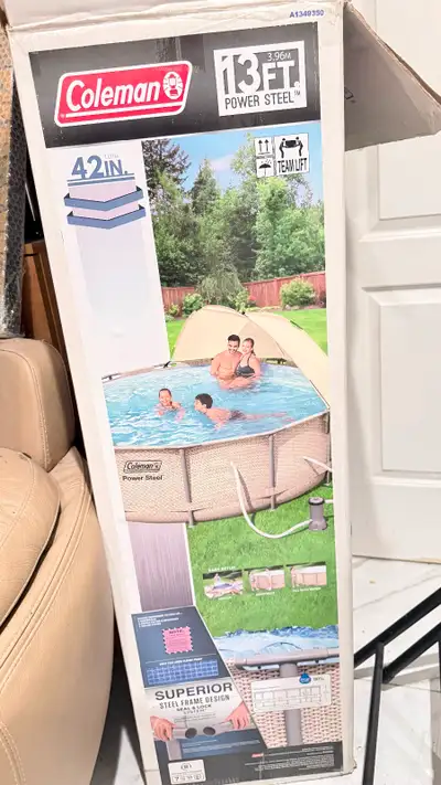 Superior steel frame with seal and lock system comes with pump, ladder and liner pad. Very good cond...