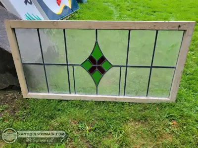 Antique Stained Glass Transom Window, View more