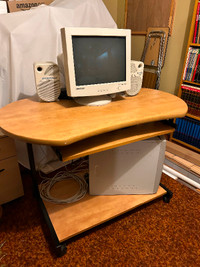 Wooden desk with keyboard drawer