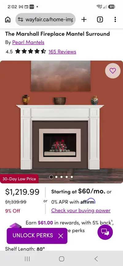 Fireplace Mantel (Pearl), View more
