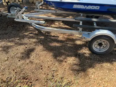 2013 aluminum triton double trailer. Excellent shape, new spare tire.