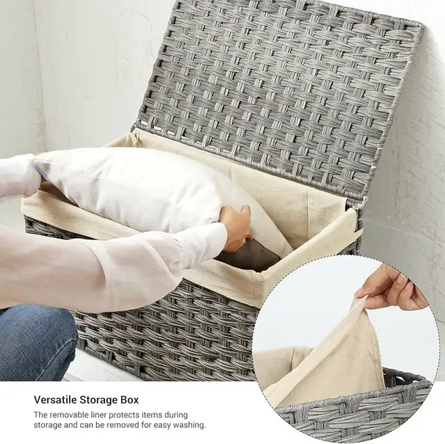 SONGMICS Storage Basket with Lid, 42.3 Gallon (160L) Storage Bin in Home Décor & Accents in Markham / York Region - Image 4