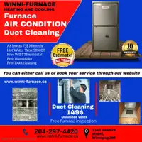  Duct cleaning 139$, Air condition installation, furnace install
