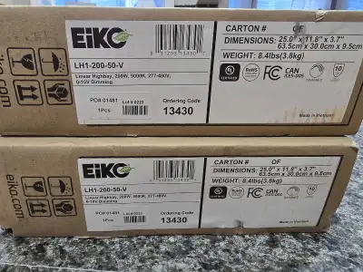2 - Eiko 200 watt 5000K LED high bays 277-480 volt, View more