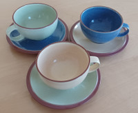 DENBY teacups and saucers