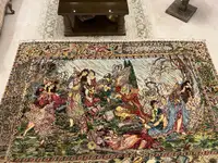 Silk floral and wool handmade persian rug