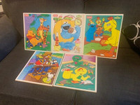 Vintage Playskool 1994 Wooden Puzzle Lot of 4 ( check it out )