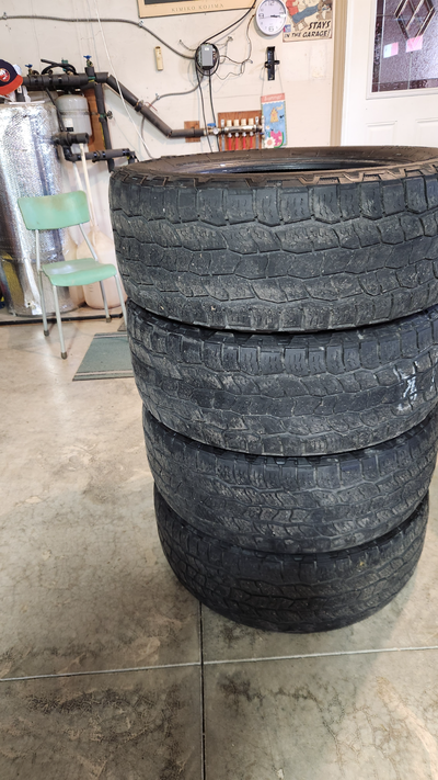 4 copper Discoverer AT3 tires 275/55R20 still good for one more year, one tire with a little more we...