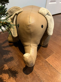 Leather elephant ottoman 