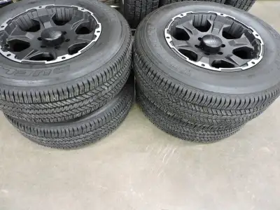 4 Black Rock Intruder 910B rims that are 18X9 with 5-inch back spacing and they are Chev/GMC 1500 6X...