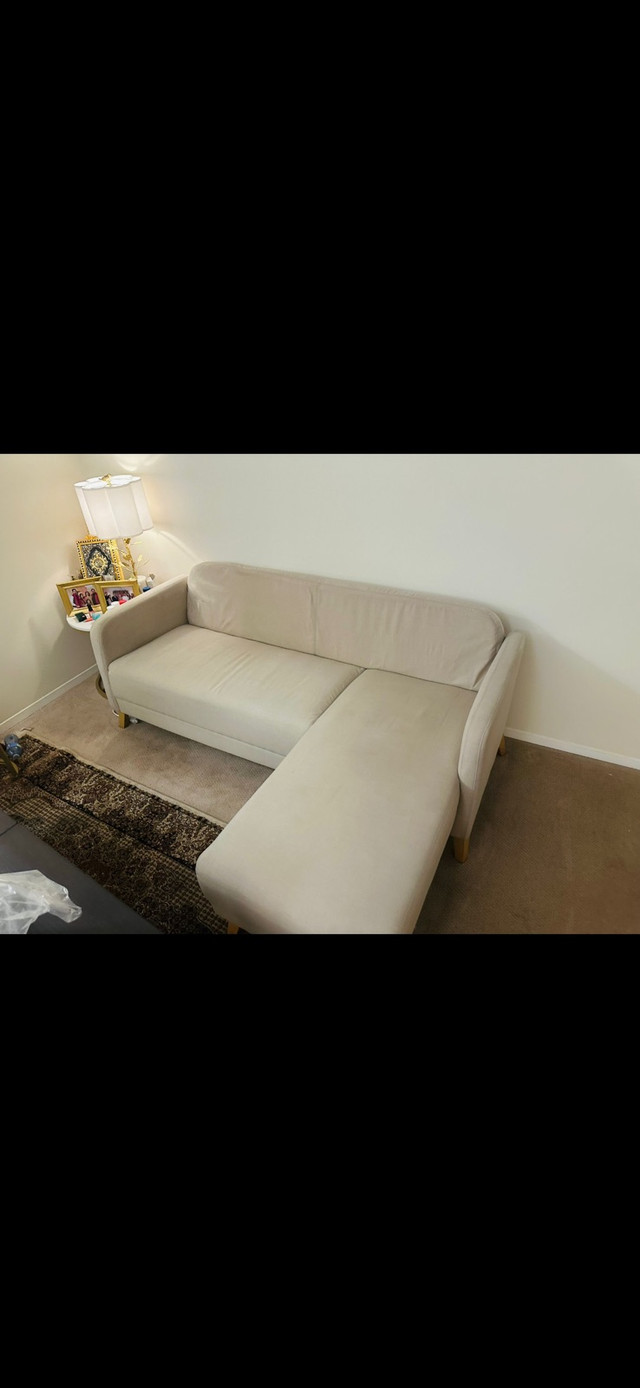 Ikea LINANAS Sofa, with chaise/ Vissle beige in Couches & Futons in Oshawa / Durham Region - Image 3