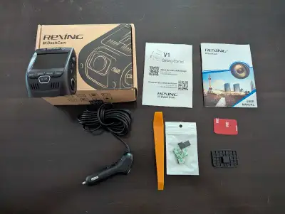 Record your drives with this Rexing V1 dashcam, offering reliable video capture on the road. This un...