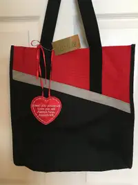 Tote Bag: New, With Embroidered Heart Applique