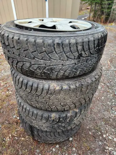 Four 205/55/16 winter tires for a Toyota Matrix on steel wheels. Phone only 902-236-2307. No texting...