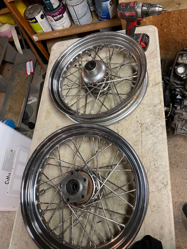 Used Harley softail evolution wheels spoked  in Motorcycle Parts & Accessories in Dartmouth - Image 2