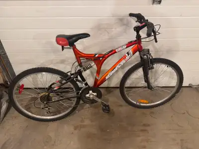 Men’s Supercycle Burner Dual Suspension Aluminum Mountain Bike , 21 speed 26 inch wheels large 20 in...