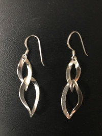 Pair Silver 925 Earrings-1 3/4” L. not Including Fish Hook Back
