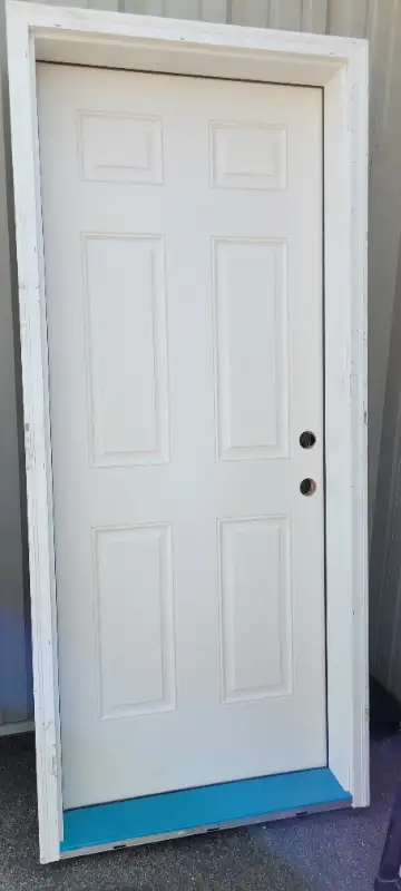 32x80in 6 Panel Fiberglass Prehung Exterior Door LH swing, View more