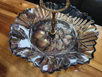 VINTAGE/ANTIQUE | FEDERAL Pioneer carnival glass platter (tray)
