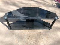 Black metal and glass Tv stand