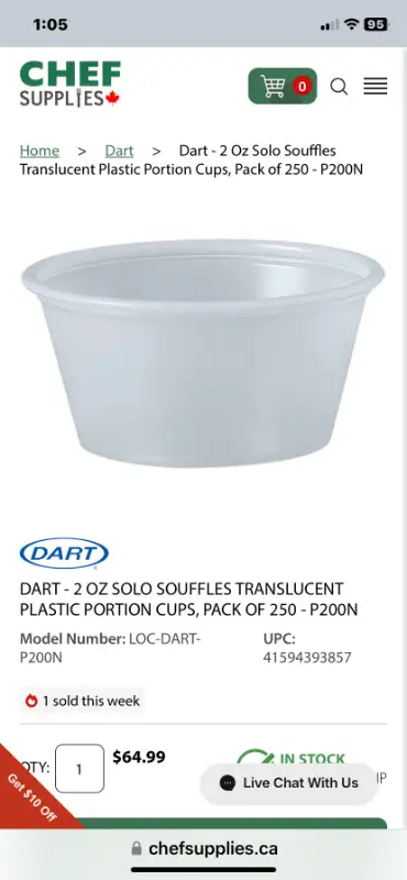 NEW Disposable Solo 2 oz sample cups in Industrial Kitchen Supplies in City of Toronto - Image 3