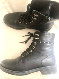 Remonte women fashion black leather boots , Size 38