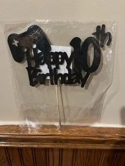 EEUC ‘Happy 10th Birthday’ Gaming Cake Topper , View more