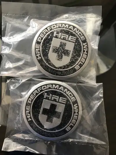 Very good - excellent condition used centre caps for HRE FlowForm aftermarket performance wheels. Ge...