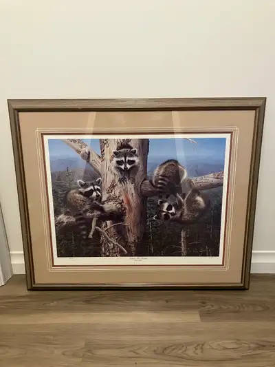 Professionally framed limited edition Jay Kemp “Looking for trouble” print. This piece of art is in...