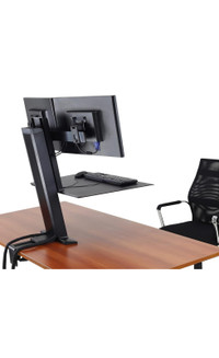 WorkFit-SR, Dual Monitor, Standing Desk Workstation (black)