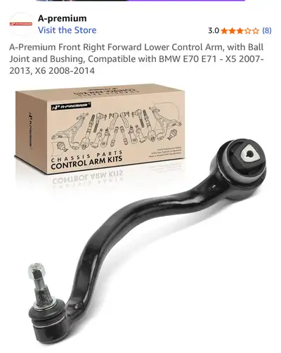 A-Premium Front Right Forward Lower Control Arm, with Ball Joint and Bushing, Compatible with BMW E7...