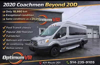 2020 Coachmen Beyond 20D – 18 980 km – Condition exceptionnelle FRANÇAIS : Seulement 18 980 km. Cond...