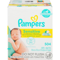 Pampers Baby Wipes Sensitive Perfume-Free 504 Count