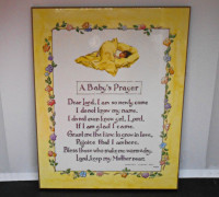 A Baby's Prayer WALL DECOR in Pastels Nursery or Child's Bedroom