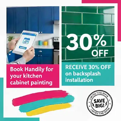 Kitchen Cabinet Painting and backsplash offer, View more