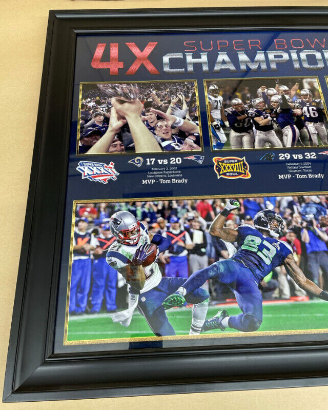 New England Patriots 4x Super Bowl Champions Large Framed Photo in Arts & Collectibles in Regina - Image 4