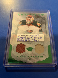 Backstrom Goalie Double Patch 33/50 Artifacts Wild Showcase 319