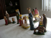 Christmas Nativity Scene - Hand-Painted Ceramic Figures Set