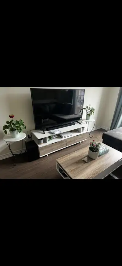 Tv stand fits up to 65’, View more