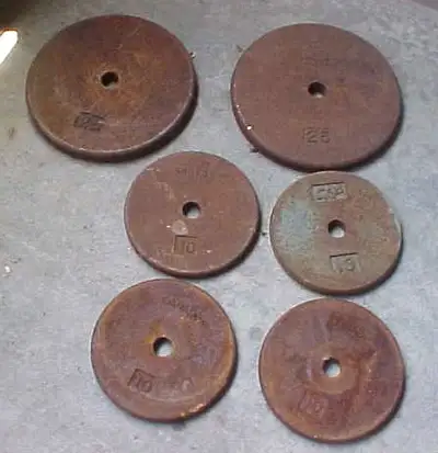 Olympic Style Vintage Weight Plate Lot, View more