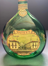Mateus Green Glass Wine Bottle Rose 1.5 L Decorative Home Decor