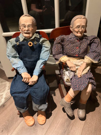 Collectors Antique Porcelain Grandad and Grandma Dolls